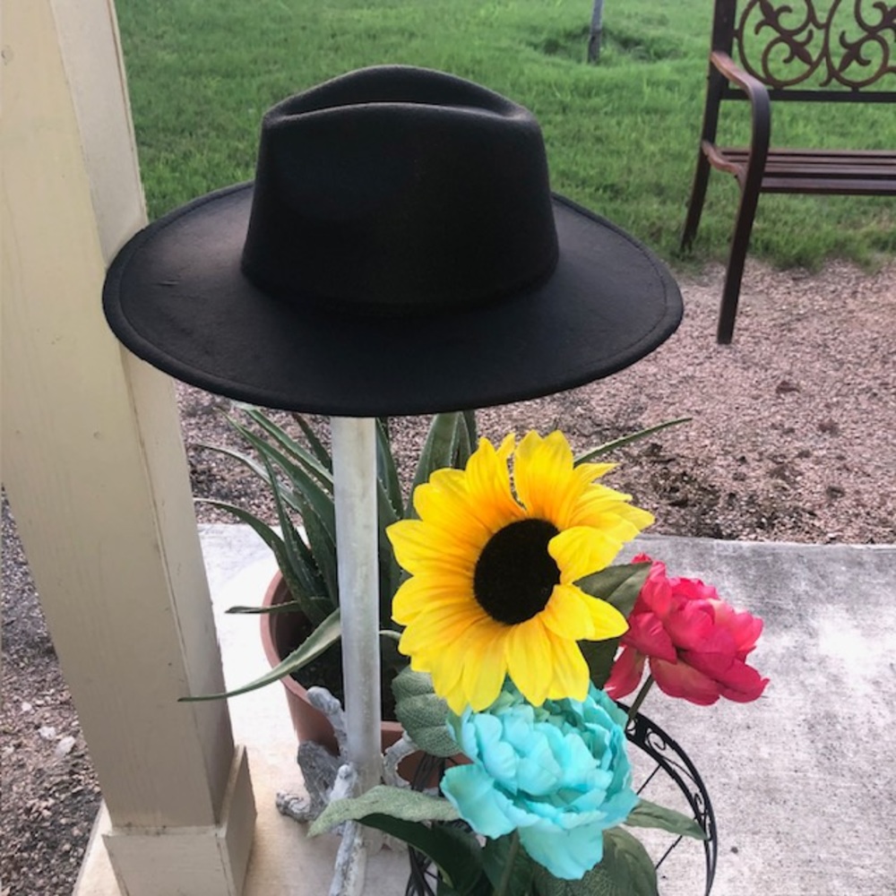 TWO LEFT! GREAT GIFT! NWT FEDORA BLACK ADJUSTABLE COASTAL COWGIRL HAT - Picture 10 of 11